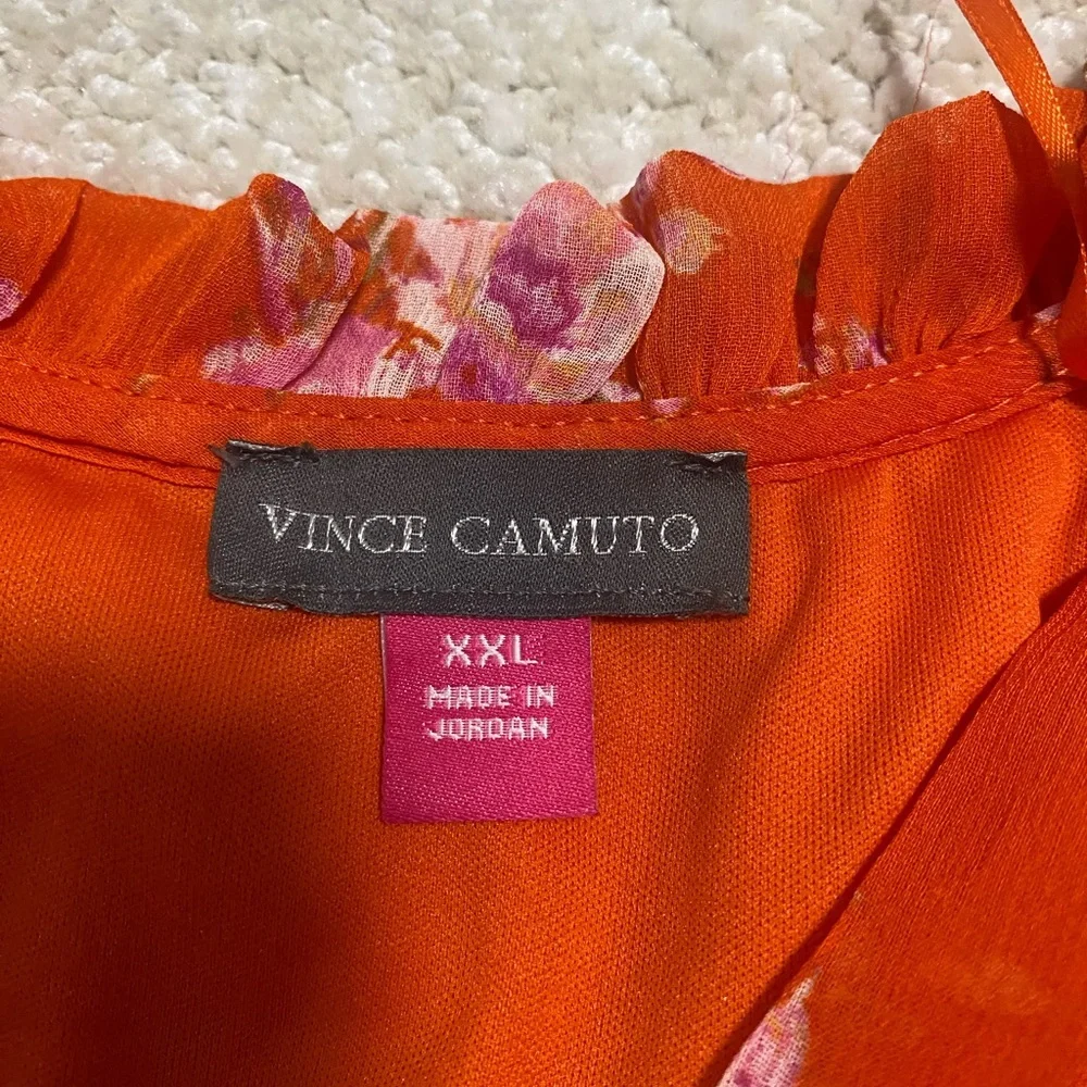 Vince Camuto Vibrant Orange Floral Dress Size XXL